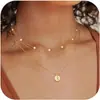 Amazon Moda Transfronteiriça Ouro Multicamadas Colar de Pérolas Artificiais Popular Colar com Pingente de 26 Letras Joias de Feriado para Mulheres