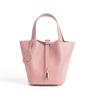 2025 Bolso Explosivo para Mujer Capa Superior Piel de Vaca Bolso Cesta de Verduras Combinable Bolso Balde Bolso de Cuero Genuino para Mujer Bolso de Mano de Alta Gama