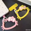 Funda de teléfono de silicona para bricolaje con dibujos de gatitos lindos, mini gancho de hebilla, accesorio para correa de teléfono, anti-pérdida