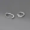 Brincos de Prata Esterlina S925 Nalan com Diamantes de Duas Fileiras, Moda Simples e de Nicho, Versáteis para o Trabalho e Uso Diário, Brincos Circulares M08098