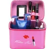 Bolsa de almacenamiento de cosméticos linda labio simple estuche de cosméticos portátil grande portátil gran capacidad caja de almacenamiento para niña