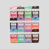 Nuevo clavo largo en T 12 piezas de uña postiza con gel de gelatina moda simple parche para uñas largo
