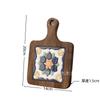 En stock Portavasos de Azulejo de Madera Maciza con Asa Aislamiento Térmico Salvamanteles Simple para Hogar de Madera Maciza para Mesa de Comedor Salvamanteles para Sopa y Arena