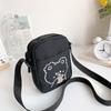 2024 Nuevo Estilo Coreano para Mujer Ins Bolso Cruzado Color de Contraste Más Fácil de Combinar Estudiante Hombro Fresco y Dulce Lona Bolsa Pequeña Cuadrada