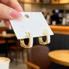 Pendientes Geométricos con Esmalte de Goteo Electrochapados en Oro Real, Pendientes de Lujo Ligero de Gama Alta, Pendientes de Botón con Diseño Minimalista de Nicho, Pendientes Cuadrados para Mujer