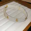 Collar de Cadena para Suéter con Perlas y Cuentas de Cristal Transfronterizo Europeo y Americano, Estilo Único y de Nicho, Cadena Versátil para Suéter, Cadena para el Cuello con Sensación de Lujo Ligero y Gama Alta