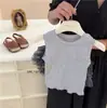 Conjunto de Dos Piezas Falda Tutú de Malla para Niñas Verano Falda Pastel de Malla Chaleco Pantalones Cortos Conjunto de Dos Piezas Popular en Internet de Moda