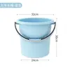 Cubo de almacenamiento de agua para el hogar, cubo grande de plástico engrosado, cubo redondo grande portátil para dormitorio de estudiantes con cubo de ropa resistente a caídas, lavabo