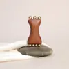 Sándalo Cuerno de Oveja Latón Mini Perla Dorada Cilindro Peine de Masaje Palo para Estirar Músculos Especial para Mujeres Portátil Peine Pequeño de Mano Personalizado