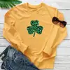 Sudadera de Manga Larga Holgada con Estampado de Leopardo y Patrón de Trébol, Nueva Moda Otoño e Invierno, Comercio Exterior Europeo y Americano, Ebay Wish