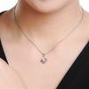 Collar con Colgante de Ciruela de Doble Capa Plateado Estilo Coreano para Mujer, Artístico Mori, con Diamante, Joyería de Moda Simple