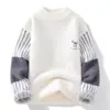 Suéter de Veludo de Visão Outono e Inverno Masculino Gola Alta Meia Manga com Forro de Lã Tricotado Espesso Camisa Base Moda Outono
