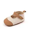 Novo Estilo Sapatos de Pré-Caminhada Simples Color Block com Solado de Borracha e Velcro para Bebês de 0 a 1 Ano, Sapatos Antiderrapantes com Velcro
