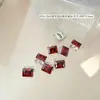 Decorações para Unhas Ankora Zircônia Vermelha Laranja-Caramelo Diamantes Empilhados Quadrados Grossos Retangulares Bolas de Diamante Decorações de Unhas