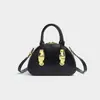 Bolso de Concha Negro y Dorado de Diseño de Nicho de Moda para Primavera y Verano 2026 con Textura de Alta Calidad, Pequeño Bolso para Llevar en la Mano, al Hombro y Cruzado
