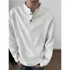 Camiseta base de sudadera casual elegante de alta gama, de manga larga, estilo americano, con cuello Henley para hombre, otoño, engrosada