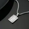 Collar de hombre hip-hop cadena de perlas cuadrada colgante de letra capital inglesa 26 [gran cantidad en stock]]