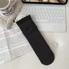 Calcetines de moda estilo coreano para primavera y otoño, con encaje de hoja de loto, estilo JK, efecto adelgazante, longitud hasta la mitad de la pantorrilla, diseño sin costuras, color liso, rayas verticales y un dobladillo con volantes; calcetines grises