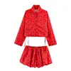 Ropa europea y americana para mujer transfronteriza, moda casual de venta caliente en AliExpress, conjunto de top de lunares multicolor + pantalones cortos