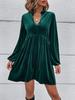 Ropa Europea y Americana para Mujer Transfronteriza Nueva Colección Otoño e Invierno 2026 Cintura Ceñida Dobladillo Amplio Manga Abullonada Vestido de Terciopelo de Manga Larga Era Z