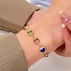 Pulseira Colar Coração Colorido Estilo Ins Europeu e Americano Liga Personalizada em Formato de Coração Pulseira Dopamina Pulseira Popular para Mulheres