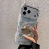 Funda de teléfono con purpurina y diamantes incrustados al por mayor, adecuada para iPhone 16PM/17/15plus, funda de teléfono de resina electrochapada de lujo ligero