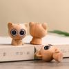 Talla de Madera de Tuya Gato de Ojos Grandes y Ojos Estrellados Mascota Creativa Gato DIY Bolsa Llavero Colgante Accesorio