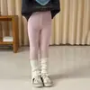 Calça Básica Lisa para Meninas Calça Camada Base Elástica para Crianças Macia Alta Elasticidade Slim Fit Confortável Costela Fina de Algodão Calça Longa