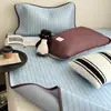 Juego de Tres Piezas de Alfombrilla Refrigerante de Seda de Hielo Estilo Blogger de Verano, Alfombrilla de Aire Acondicionado para Combinar, Sábana Refrigerante, Almohadilla Suave Lavable a Máquina