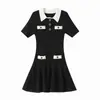 Nuevo Estilo Otoño Temprano 2026 de Sp, Vestido de Punto con Cuello Polo Suave y Femenino para Mujer, Vestido de Cola de Pez Adelgazante que Ceñe la Cintura