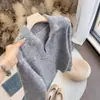 Suéter de Punto de Invierno Corto con Sentido del Diseño de Alta Calidad para Mujer, Jersey Holgado Nuevo, Cuello Perezoso Casual