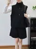 Chaleco Cardigan de Punto con Cuello Alto 2025 Otoño e Invierno Nuevo Estilo Coreano Holgado Sin Mangas para Superponer Casual Trendy para Mujer