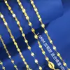 Collar de Labios K Delgados con Cierre K Chapado en Oro Color Oro Estética Simple Cadena de Trébol de Cuatro Hojas Atractivo Púrpura Oro Collar de Oro K Cadena Lisa