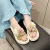 Zapatos de mujer talla grande Bai Zhenhe 35-43, falda floral, sandalias de hada para uso exterior, sandalias de playa de moda talla 41 con suela gruesa