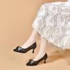 Zapatos de Tacón Alto de Malla Puntiagudos para Mujer Primavera y Verano 2024 Lazo Pedrería Tacón de Aguja Zapatos de Moda Dos Tipos de Zapatos Individuales de Boca Baja