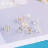 Tapa de Oreja de Plata 925 Tuerca para Pendiente Tapón de Oreja Soporte para Pendiente Hebilla Anticaída Tapón Antideslizante de Silicona Chapado en Oro Accesorios