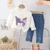 Traje de Dibujos Animados Nuevo 2024 Suéter para Niñas Primavera Suéter de Otoño para Niños Chaleco Traje de Tres Piezas Venta al por Mayor