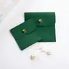 Fornecedor Fabricante Bolsa de Armazenamento de Joias com Aba de Encaixe Dupla Face Veludo Bolsa para Colar de Joias para Presente com Logotipo