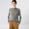 Suéter de cachemira para mujer, suéter de cachemira de cabra con cuello redondo, nuevo suéter de punto base ajustado para otoño e invierno