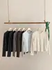 Nueva colección de otoño e invierno: Suéter cárdigan de punto liso, cuello redondo, manga larga, corte ajustado y que realza la figura para mujer