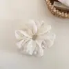 Goma para el pelo de chifón bordada floral estilo coreano para mujer, coleta, accesorio de pelo de moda