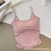 Gelo de seda quente menina plissada camisola mulheres com almofada no peito slim fit desgaste interno e exterior emagrecimento top sem costura cueca nude