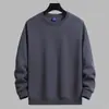 Suéter de cuello redondo para niño, moderno y elegante, de color sólido, camiseta de manga larga, camisa interior para hombre, otoño e invierno.