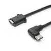 Cable de Carga en Ángulo Izquierdo y Derecho Macho a Hembra Tipo-C Personalizado Cable de Datos Cable de Extensión con Cabezal Hembra Tipo-C con Tornillo