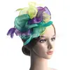 Adorno de Cabeça de Renda Europeu e Americano, Faixa de Cabeça de Pena, Chapéu de Organza, Adorno de Cabeça, Véu Retrô do Jockey Club, Acessório de Cabelo de Flor para Passarela
