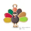 Venta Caliente Transfronteriza Colgantes de Aleación Esmaltados para Acción de Gracias Pavo Calabaza Maíz Charms Pendientes Collares Llaveros Accesorios