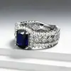 Zhuo Zhifan 2023 nuevo anillo de plata S925 6*8mm diamante de alto carbono color rojo sangre de paloma hueco de lujo totalmente engastado con diamantes moda para mujer