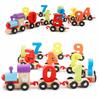 Pista de madera para niños tirar tren ensamblado juguete bolas de madera color haya bloques de construcción digitales tren pequeño