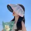 Faixa de Cabeça de Vinil Estilo Coreano Verão Protetor Solar e Proteção Solar Feminina Anti-UV Top Vazio Celebriade da Internet ao Ar Livre Chapéu de Sol Verão Estilo Coreano