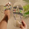 Sandalias de Viaje Estilo Étnico Verano 2025 para Exteriores sin Cierre Planas de Playa Chanclas Ultraligeras para Mujer